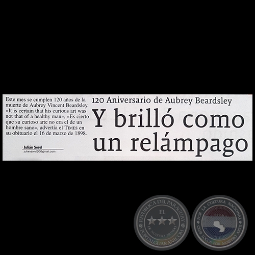 Y BRILLÓ COMO UN RELÁMPAGO - Por JULIÁN SOREL - Domingo, 25 de Marzo de 2018